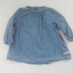 Ruffle Butts Denim Button Back Chambray Dress